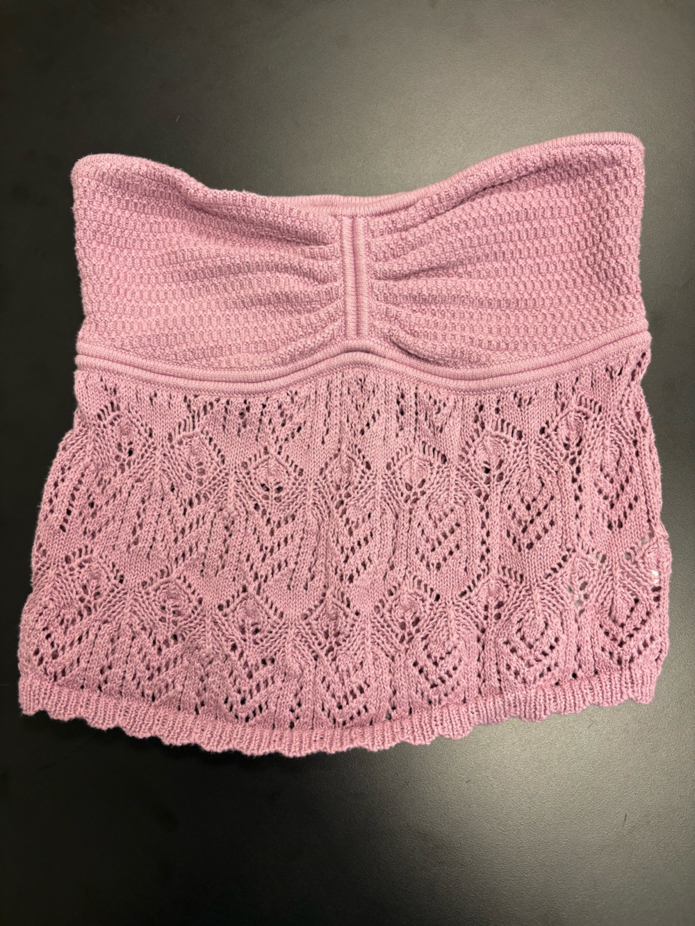 American Eagle Outfitters Pink Knit Openwork Sweater